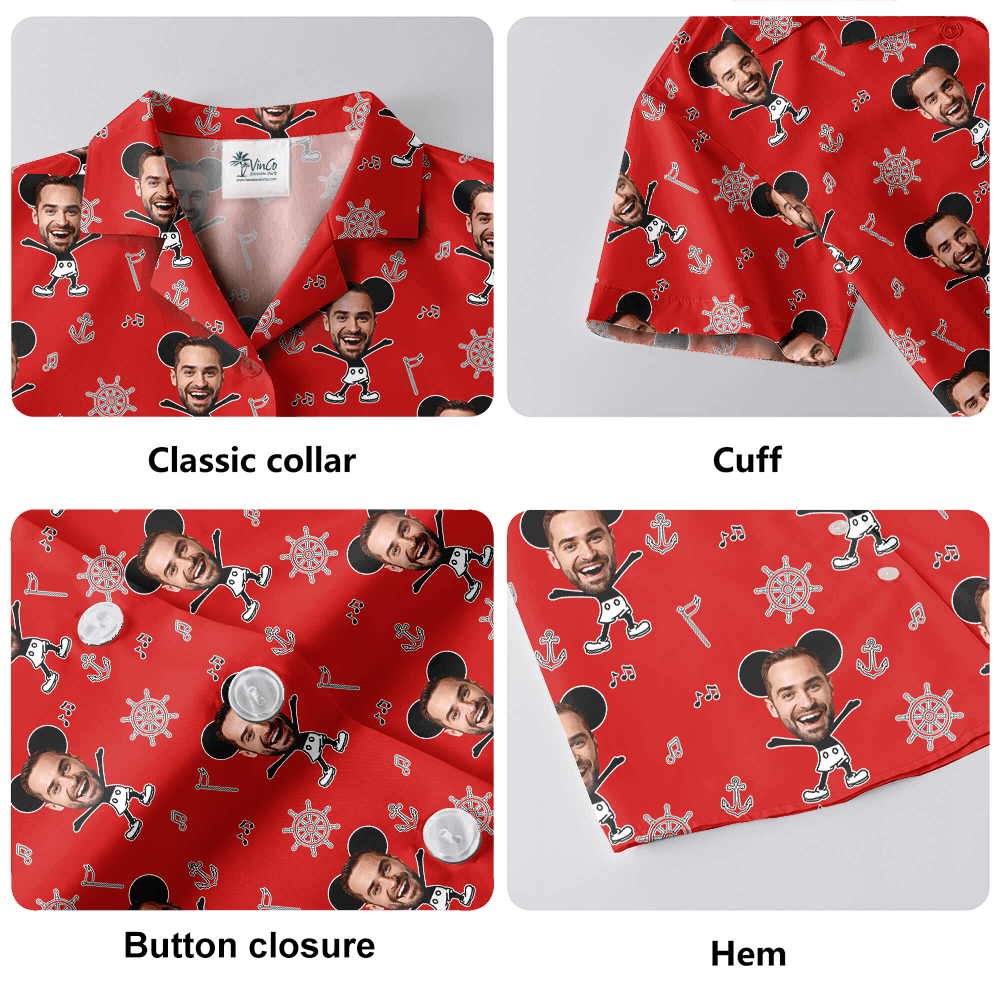 Custom Face Mickey Steamboat Willie Hawaiian Shirt