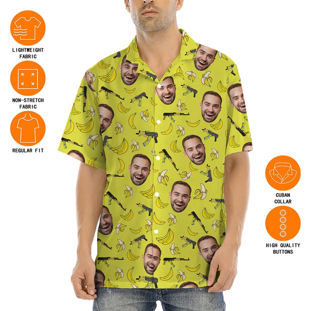 Custom Face Tactical Banana Hawaiian Shirt