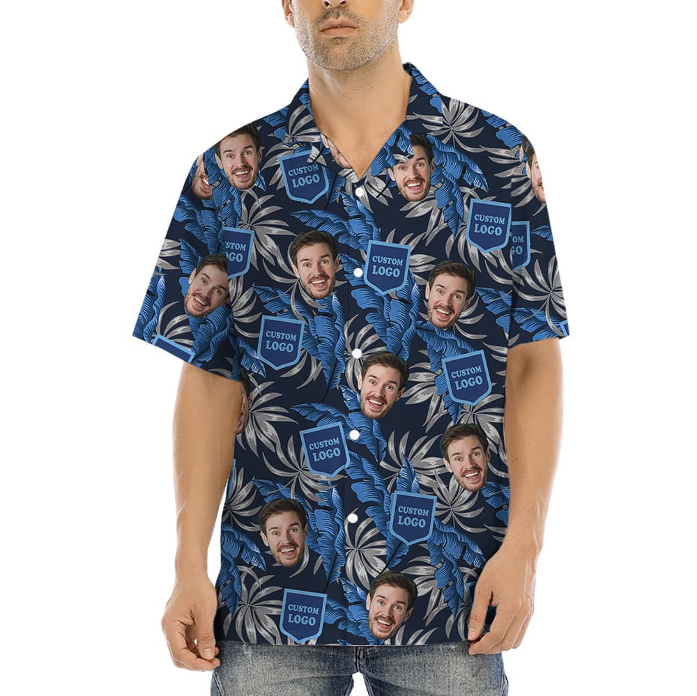 Custom Face and Logo Hawaiian Shirt1