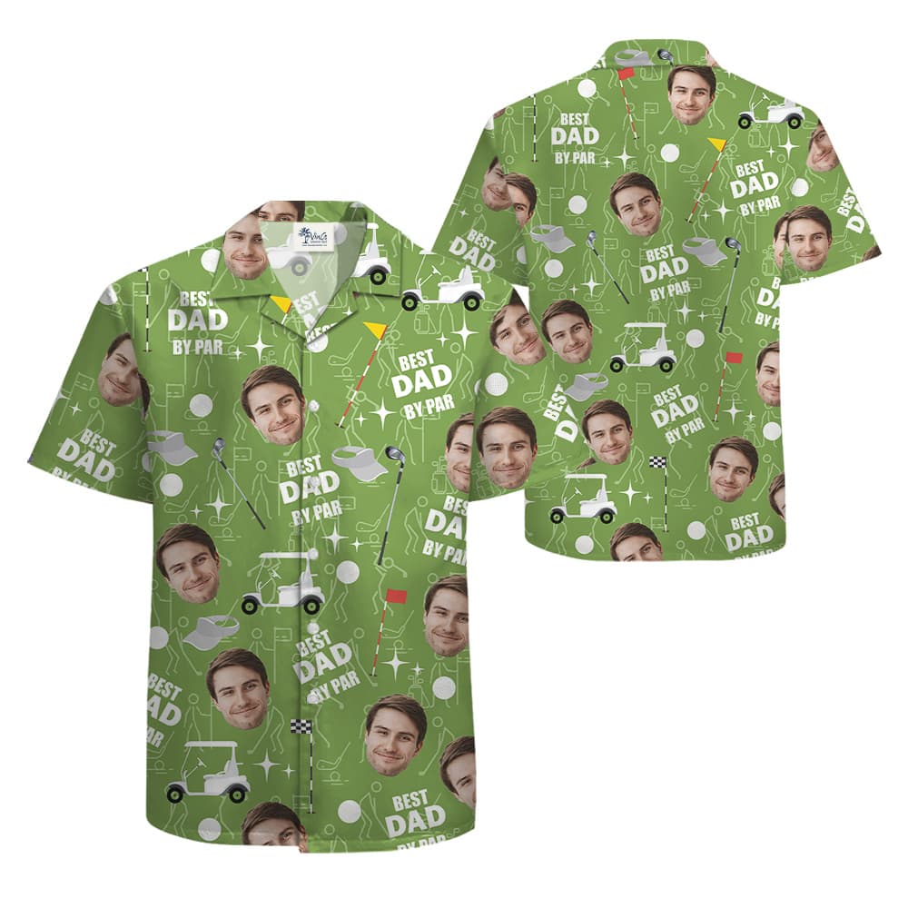 Custom Father's Face Golf Hawaiian Shirt