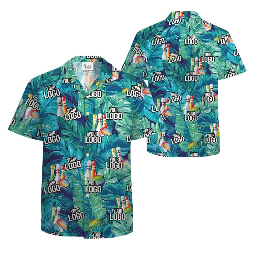 Custom Hawaiian Bowling Shirt With Team Logo