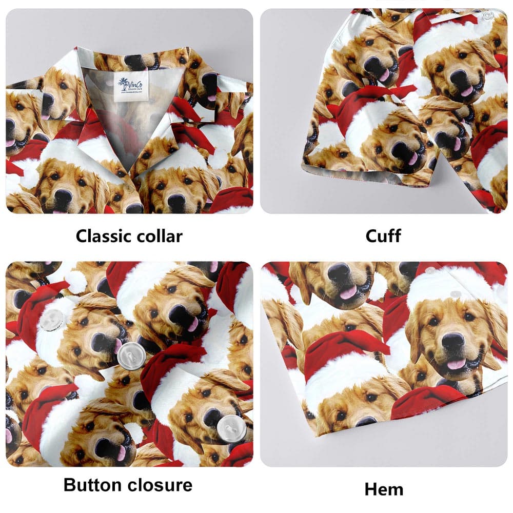 Custom Hawaiian Christmas Shirt With 1-5 Dog Faces