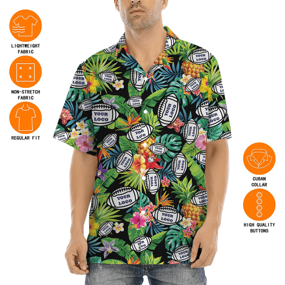 Custom Logo Football Tropical Aloha Shirt