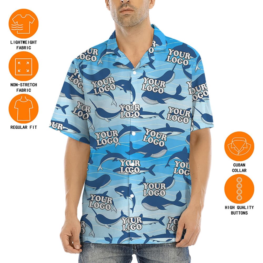 Custom Logo Hawaiian Shirt Whale Theme7