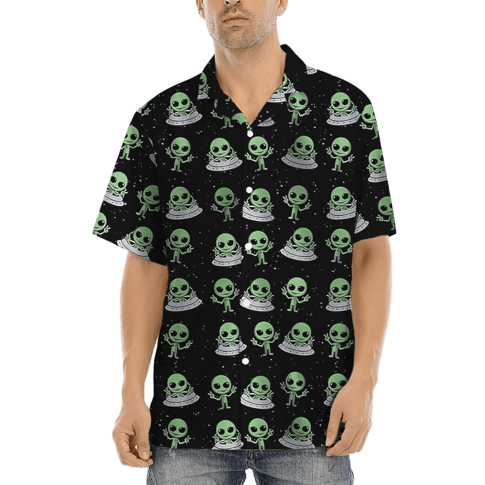 Cute Alien UFO Hawaiian Shirt (3)