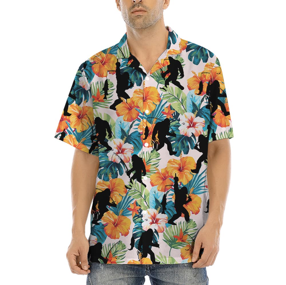 Fishing Bigfoot Tropical Hawaiian Shirt (2)