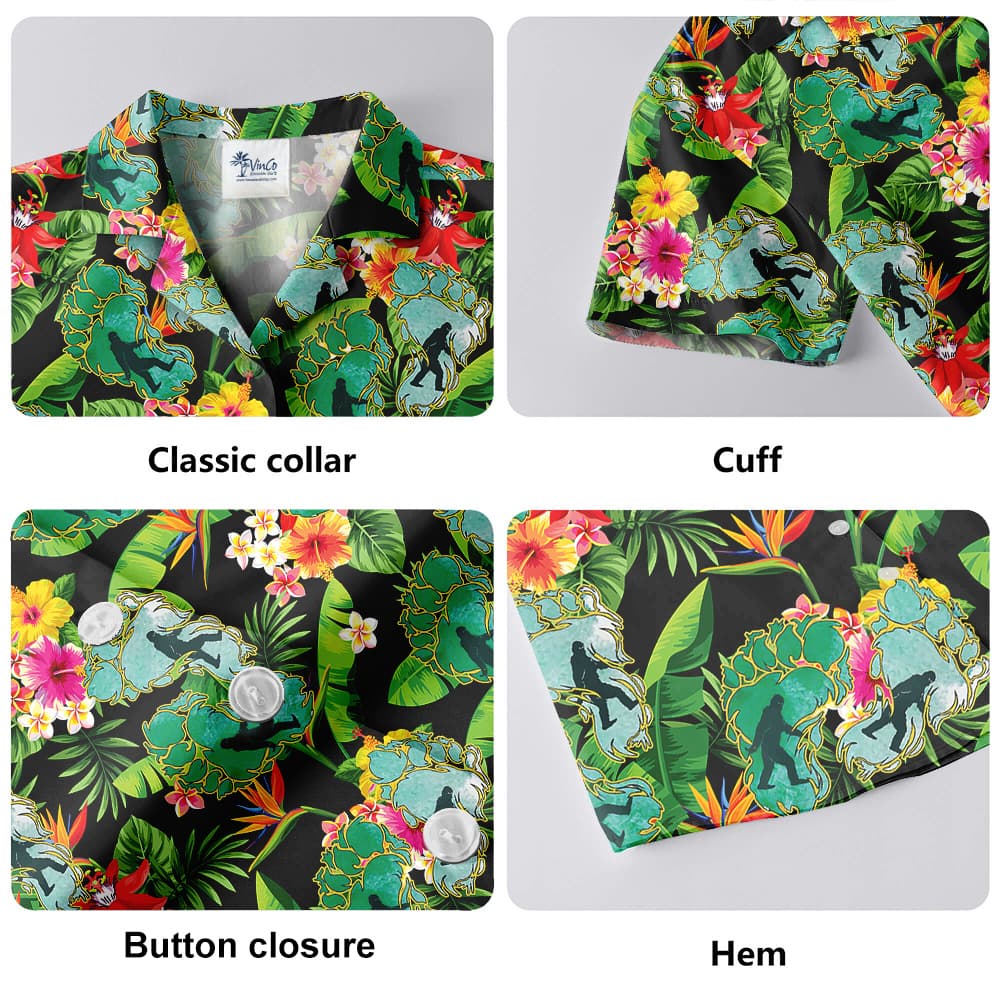 Foot Print Sasquatch Tropical Hawaiian Shirt