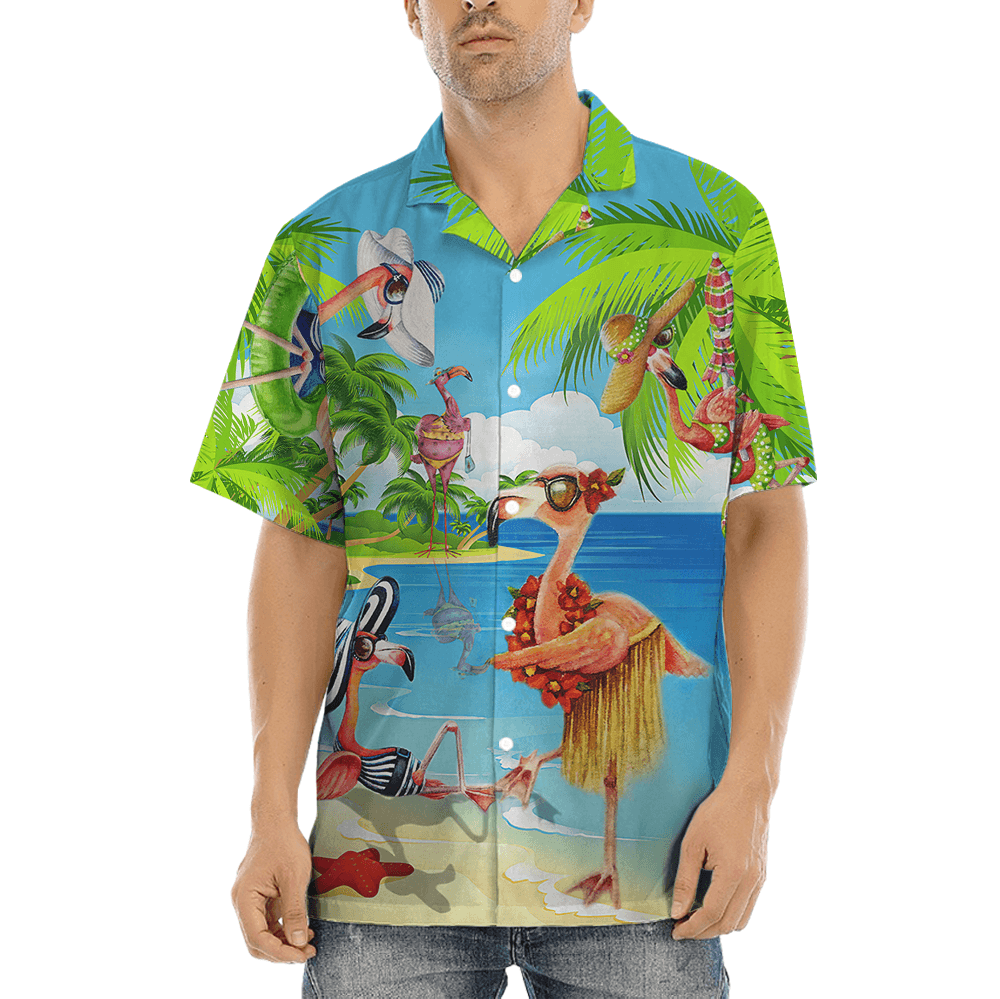 Funny Bikini Flamingo Hawaiian Shirt (6)