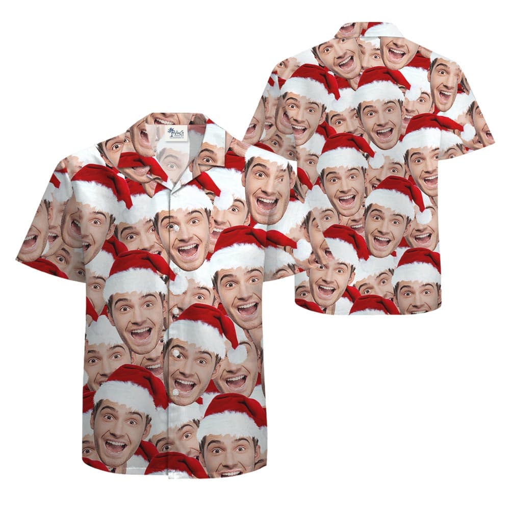 Funny Christmas Hawaiian Shirt With Face Print