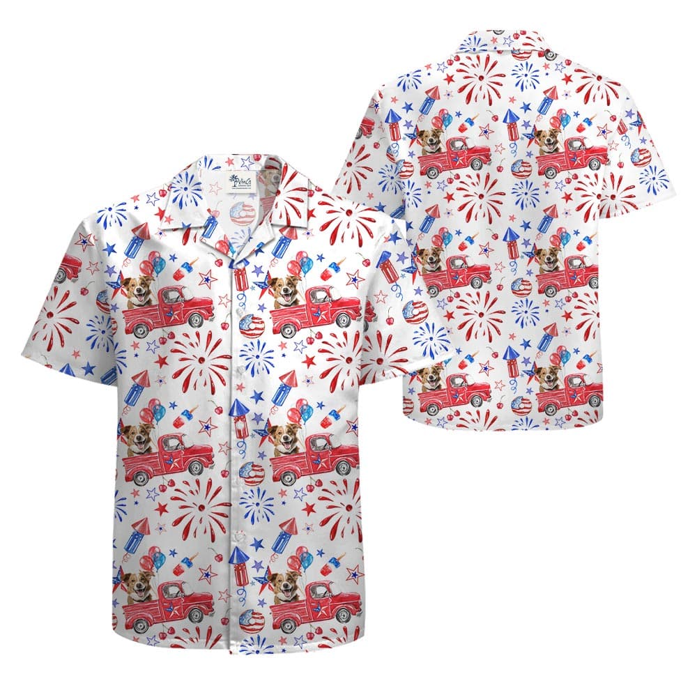 Funny Custom Dog Photo Patriotic Hawaiian Shirt