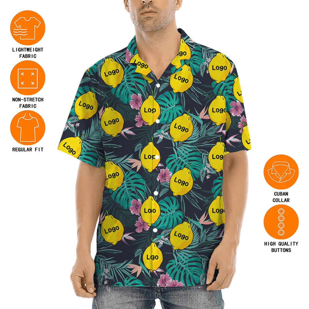 Funny Custom Logo Lemon Tropical Hawaiian Shirt