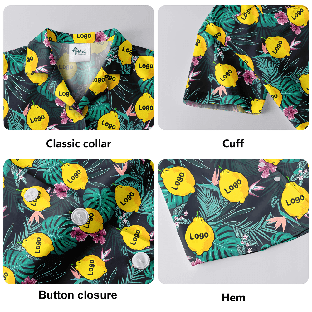 Funny Custom Logo Lemon Tropical Hawaiian Shirt