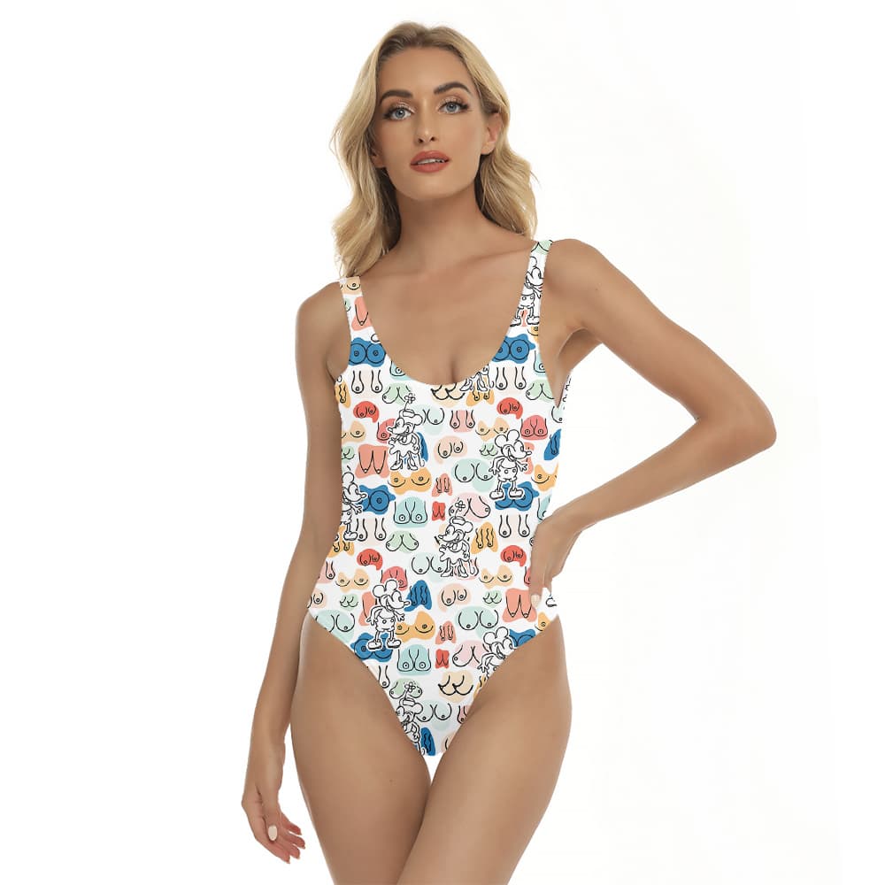 Funny Mickey Steamboat Willie Hula Swimsuit1