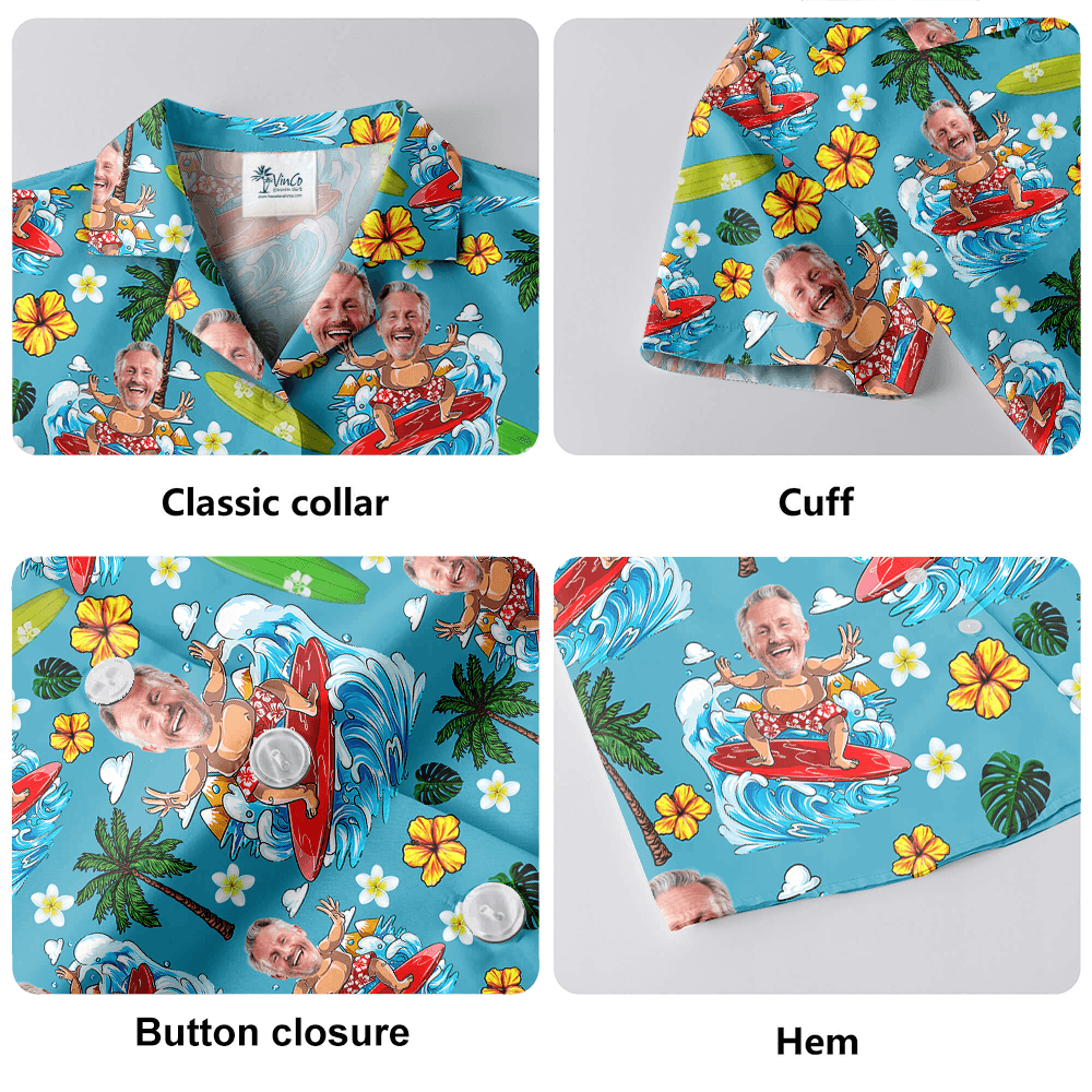 Funny Retirement Gift Custom Face Hawaiian Shirt