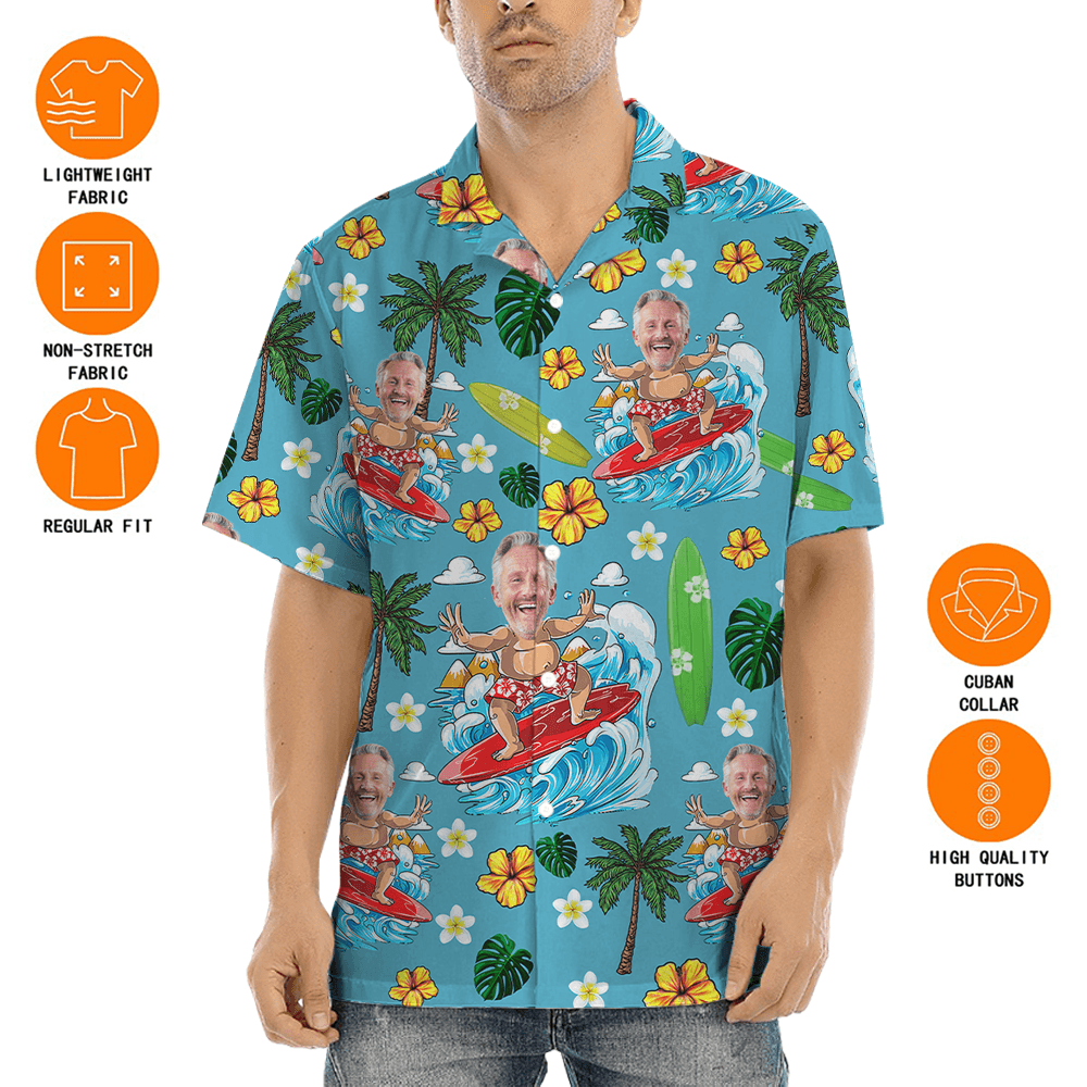 Funny Retirement Gift Custom Face Hawaiian Shirt