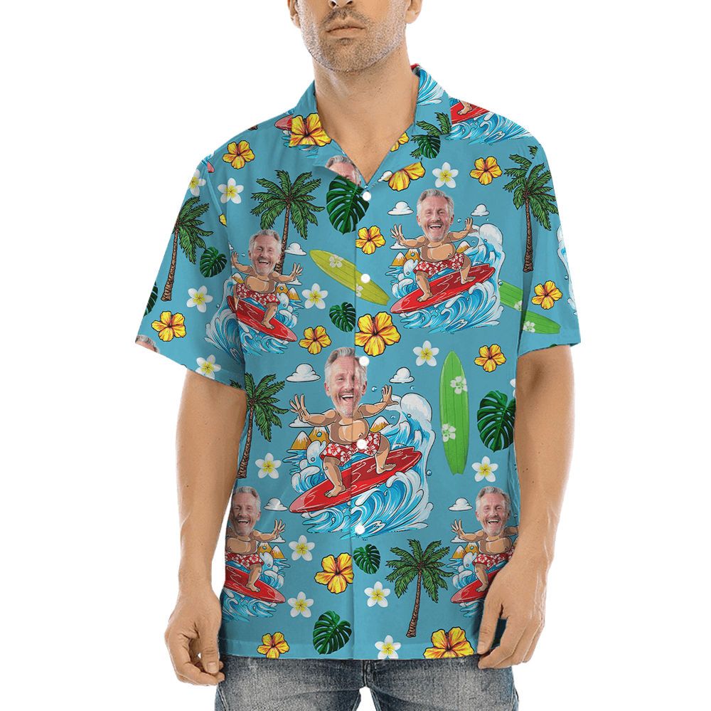 Funny Retirement Gift Custom Face Hawaiian Shirt (7)