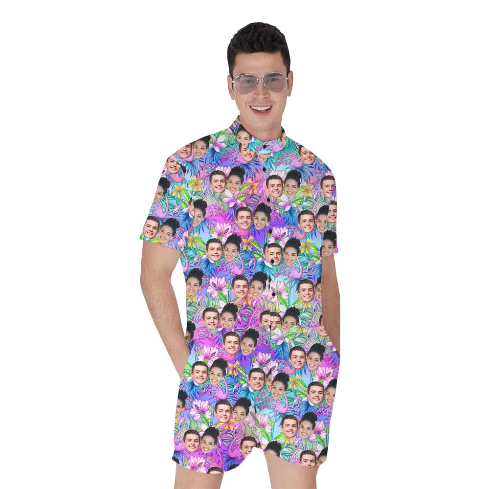 Hilarious Custom Pictures Flamingo Floral RompHim1