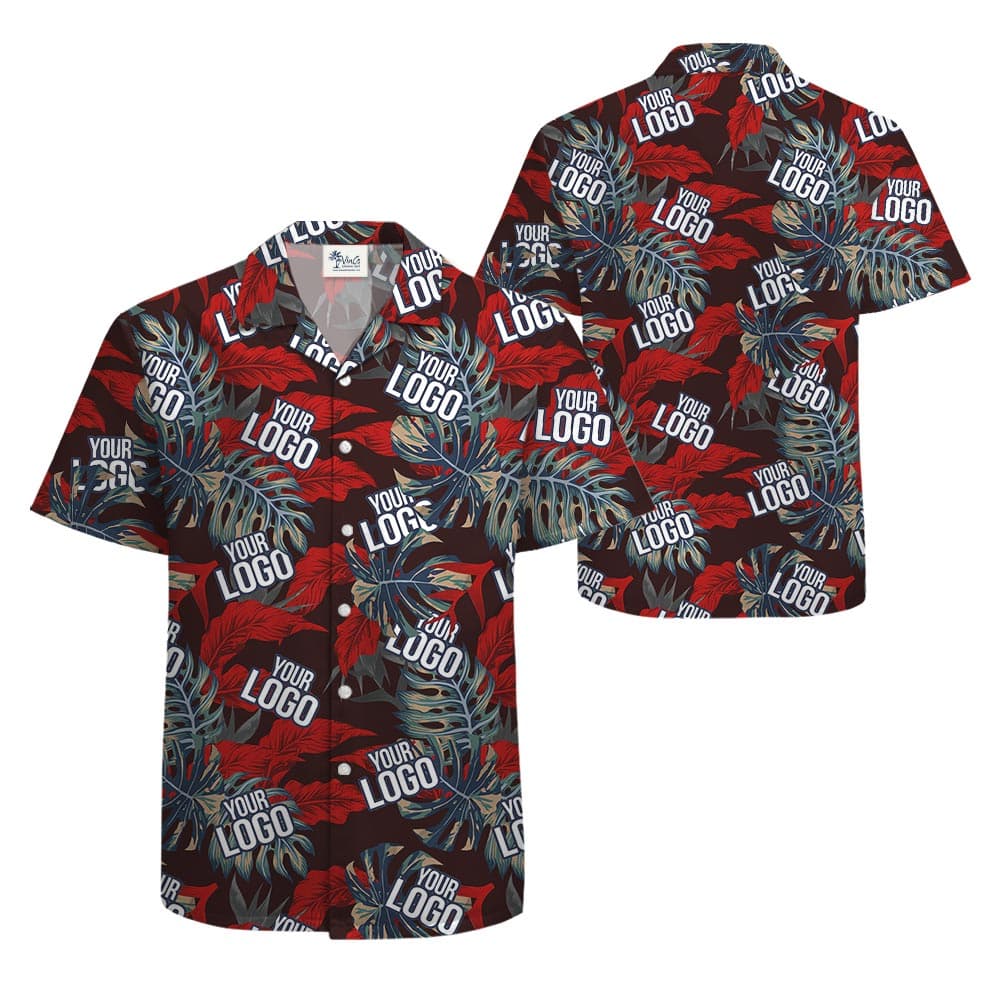 Make Your Own Hawaiian Shirt With Company Logo front and back view