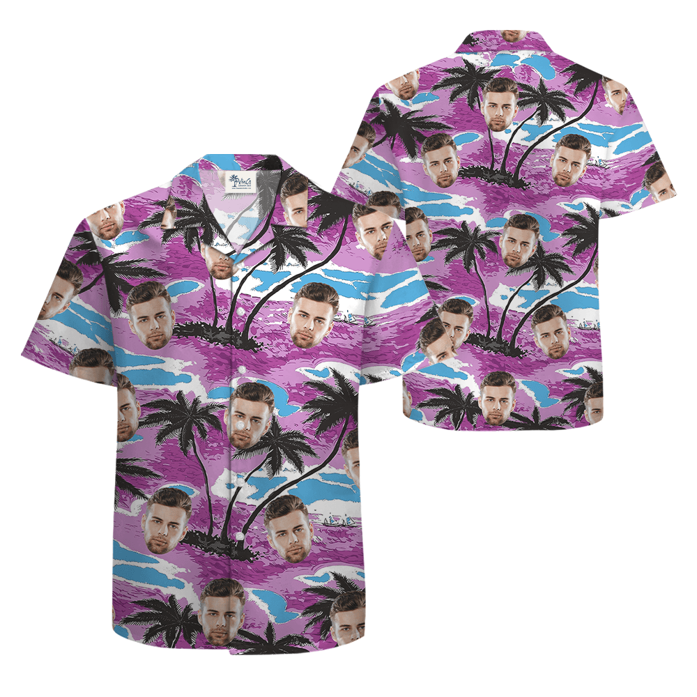 Palm Tree Tropical Aloha Shirt With Custom Face