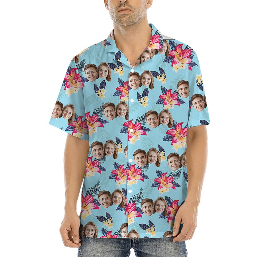 Personalized 1-5 Pictures Men's Hawaiian Shirt