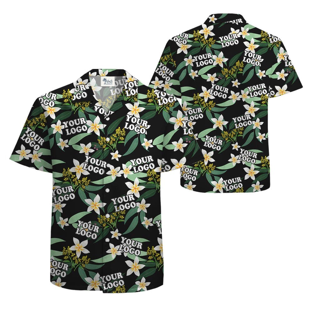 Personalized Company Logo Button Up Hawaiian Shirt