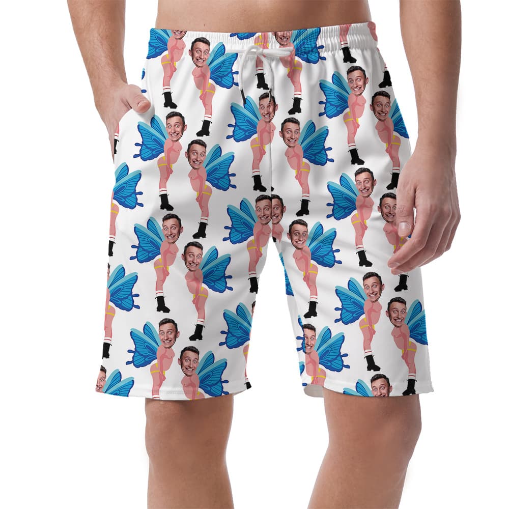 Personalized Funny Butterfly Blue Hula Short1