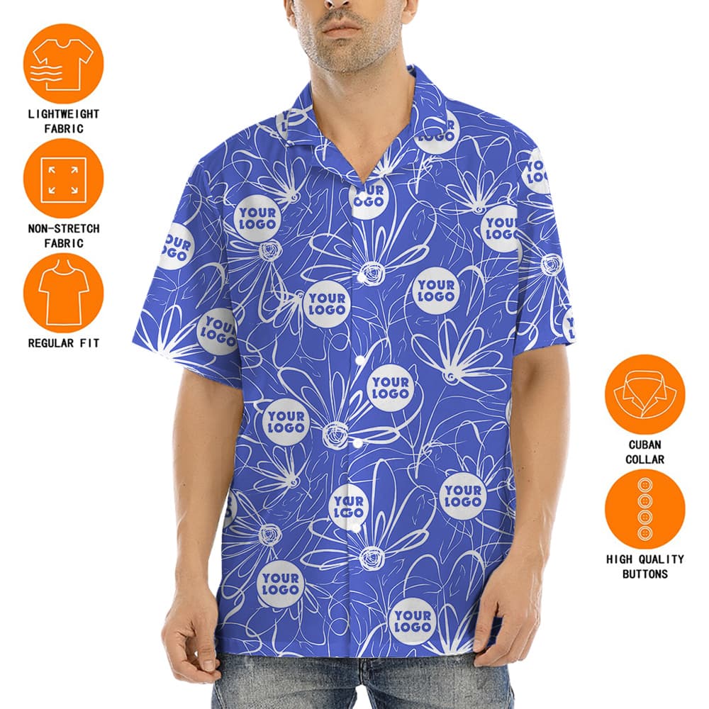 Personalized Logo Navy Hawaiian Shirt7