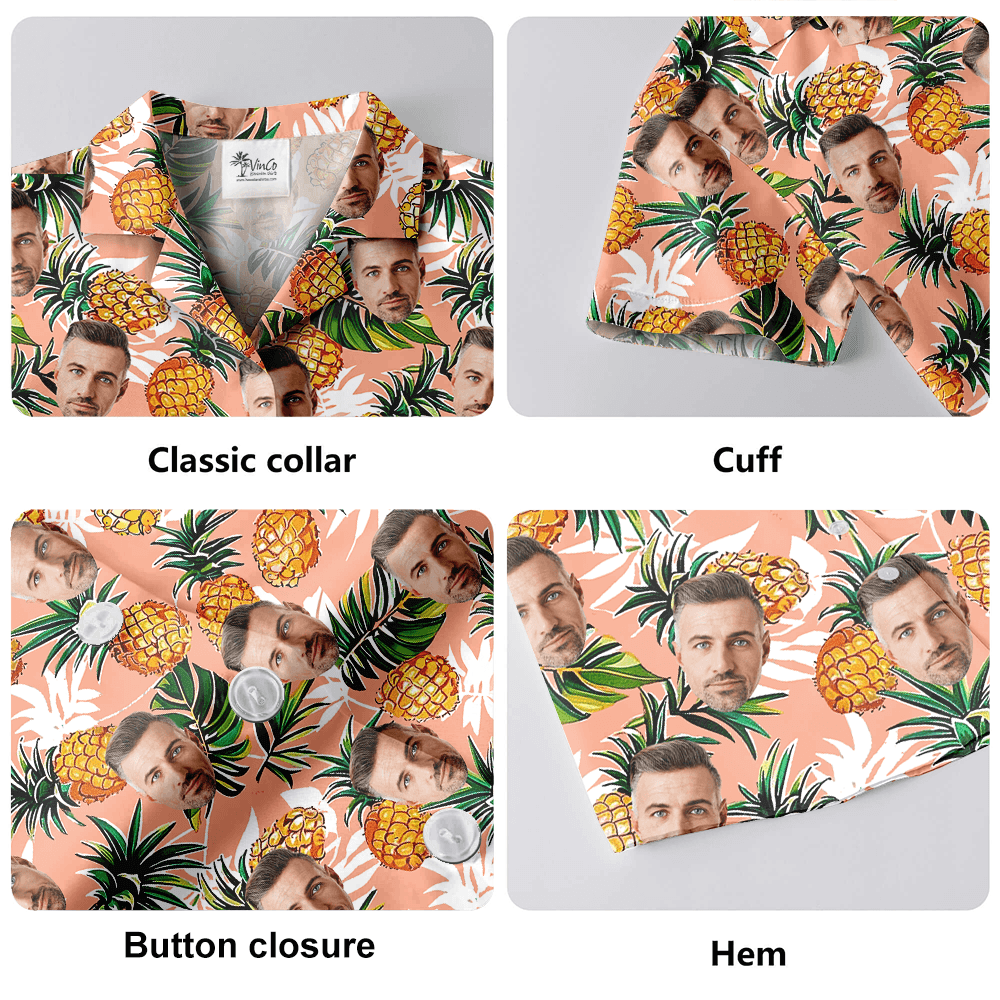 Pineapple Custom Face Aloha Shirt