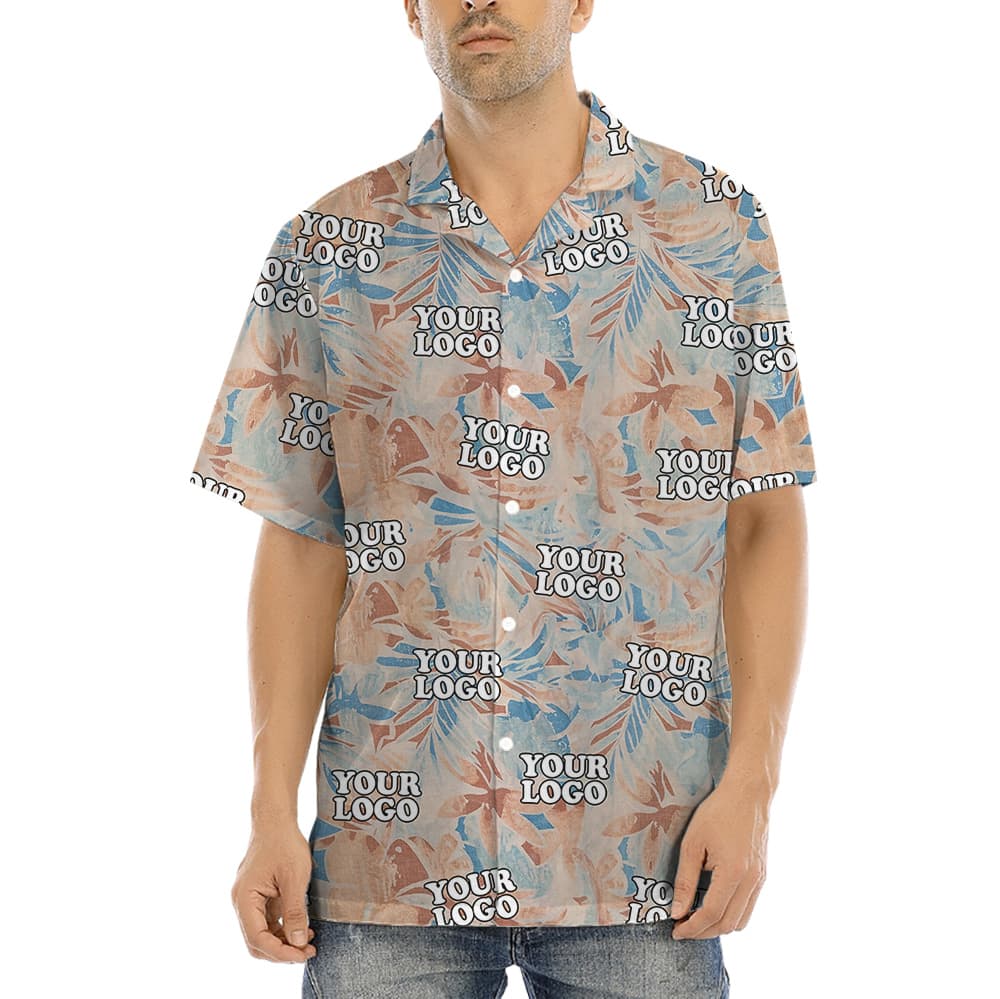 Pink Floral Pattern Hawaiian Shirt Personalized Logo1