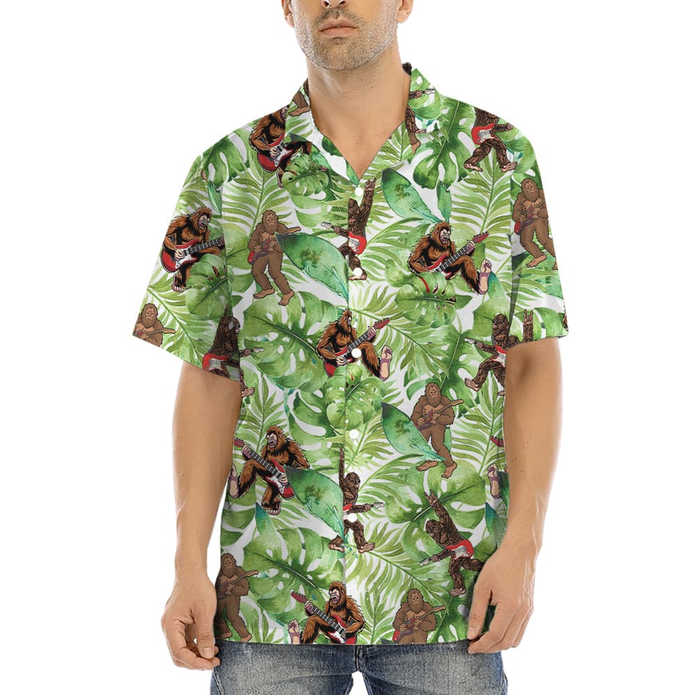 Rock And Roll Bigfoot Tropical Hawaiian Shirt (4)