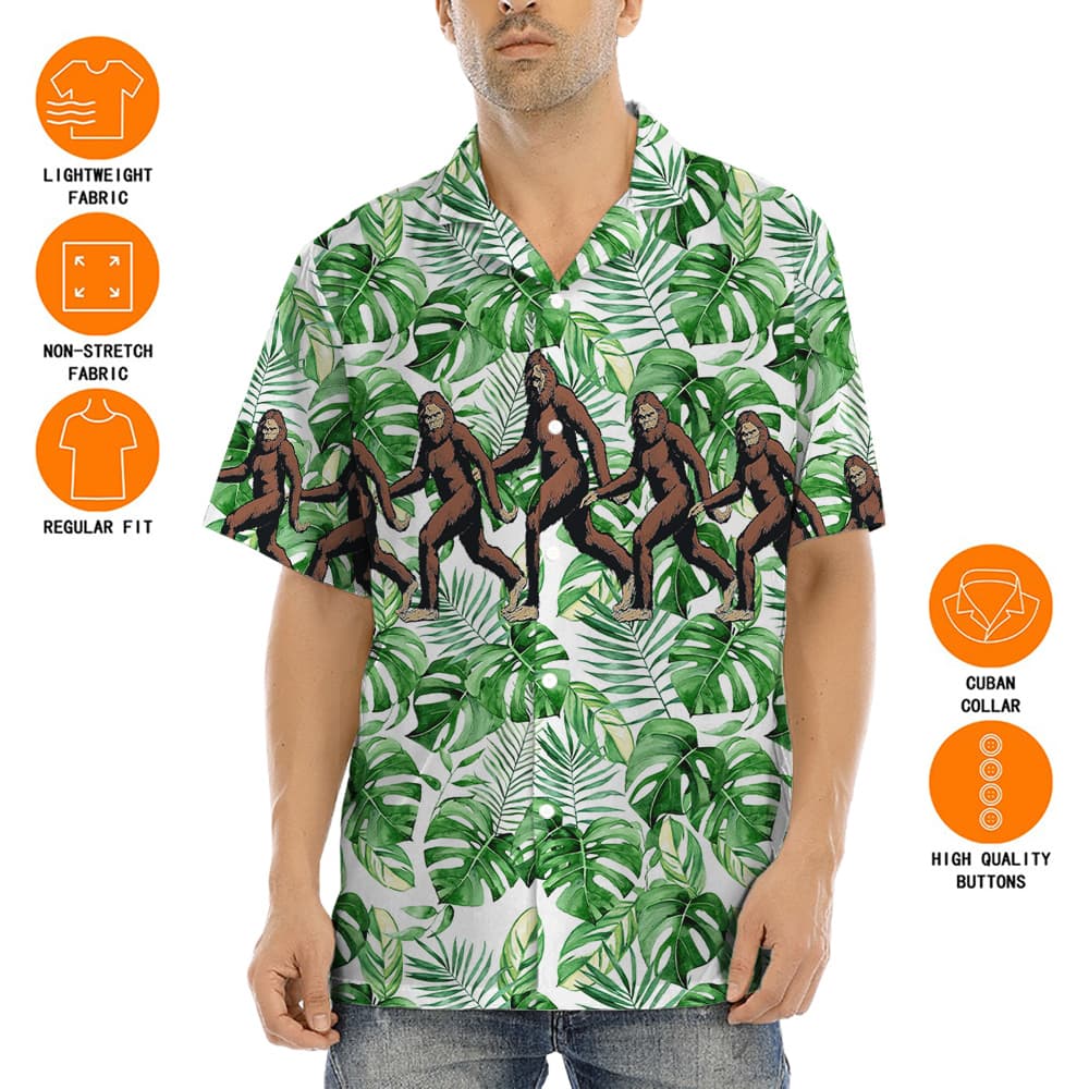 Sasquatch Tropical Green Aloha Shirt
