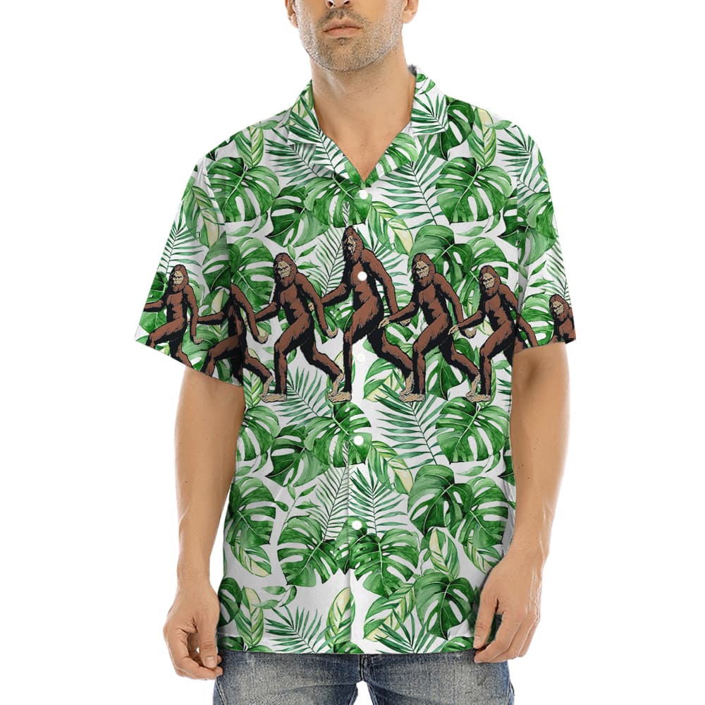 Sasquatch Tropical Green Aloha Shirt (2)