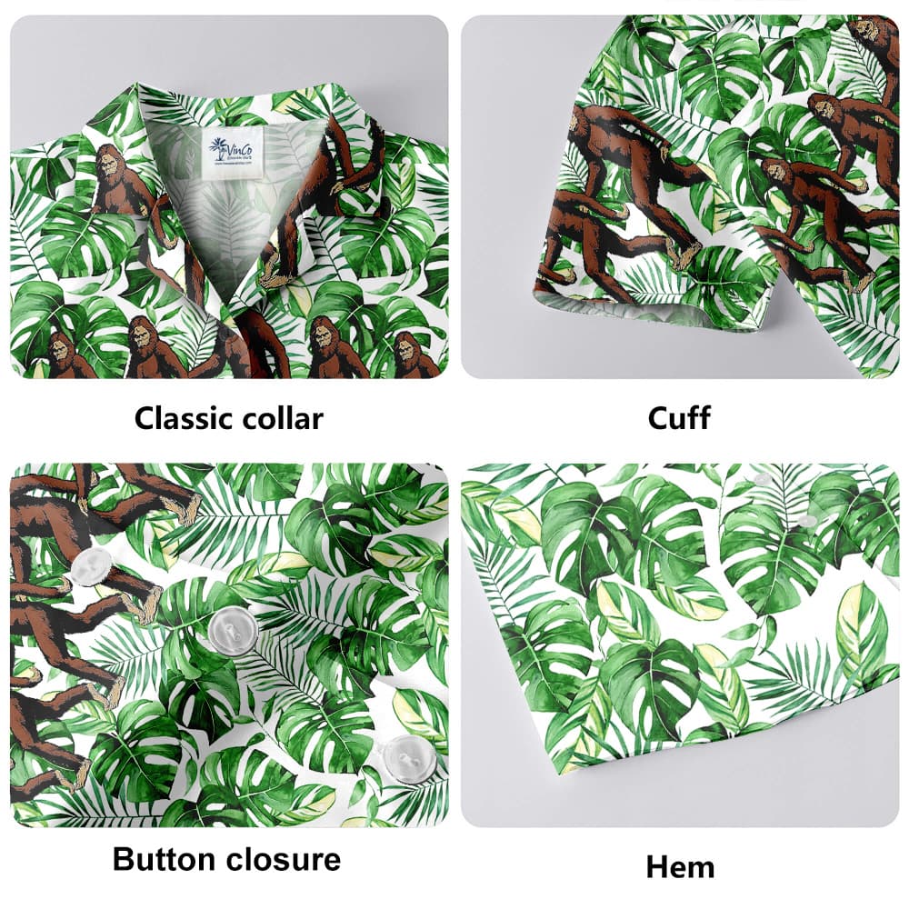 Sasquatch Tropical Green Aloha Shirt