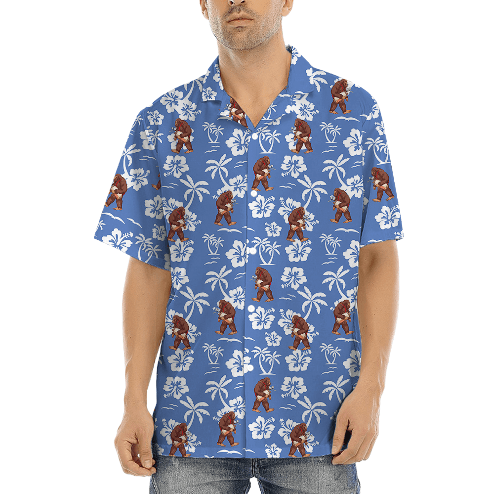 Sastquatch Golf Hibiscus Hawaiian Shirt (2)