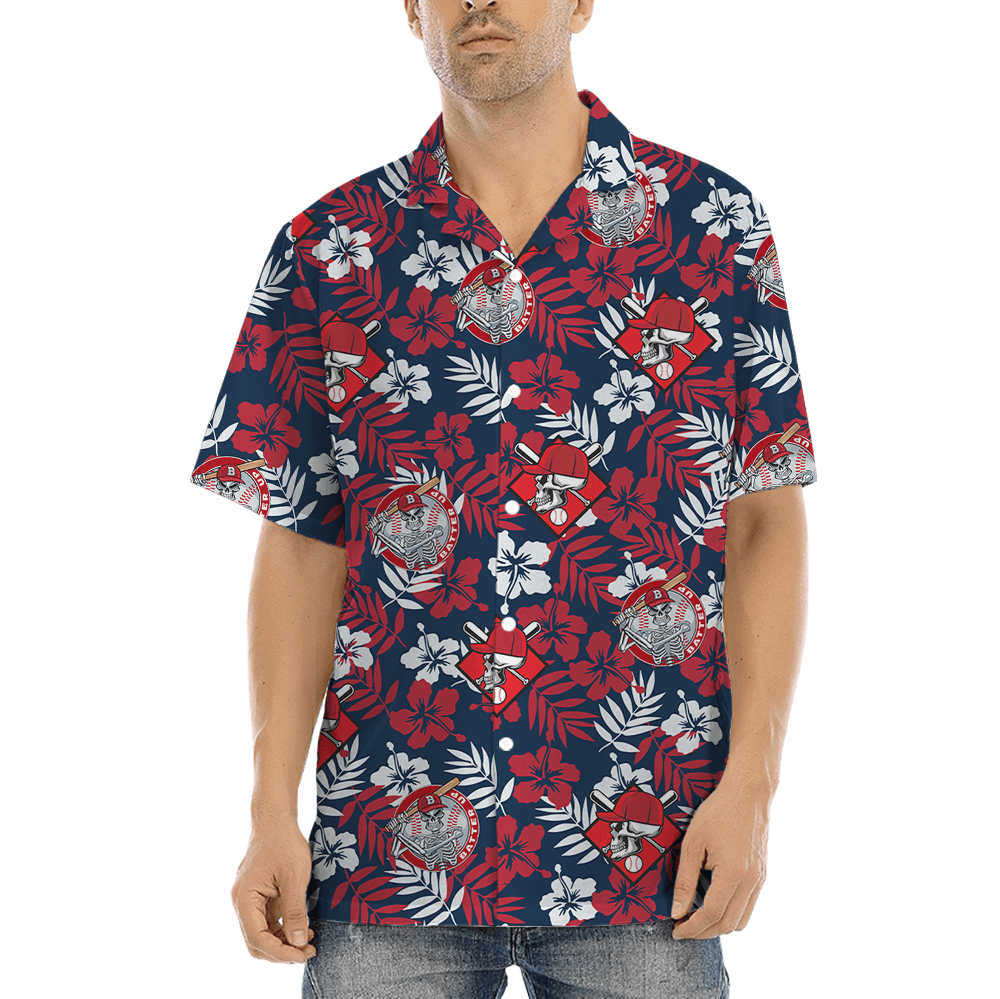 Skeleton Baseball Tropical Hawaiian Shirt (5)