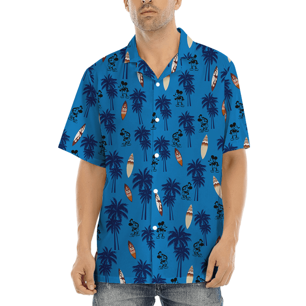 Steamboat Willie Mickey Surfing Navy Hawaiian Shirt (3)