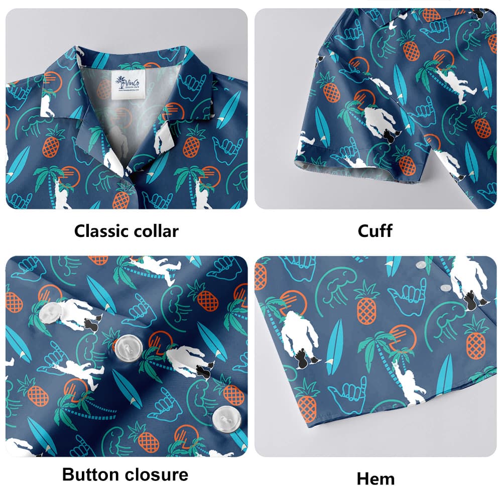 Summer Vibes Bigfoot Navy Hawaiian Shirt