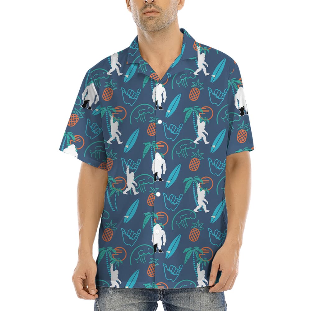 Summer Vibes Bigfoot Navy Hawaiian Shirt (5)
