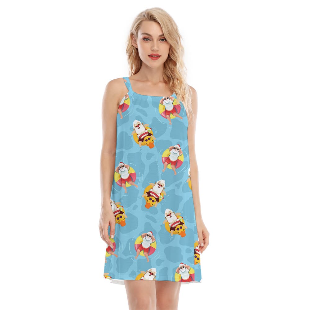 A Cami Dress with Swimming Pool and Santa