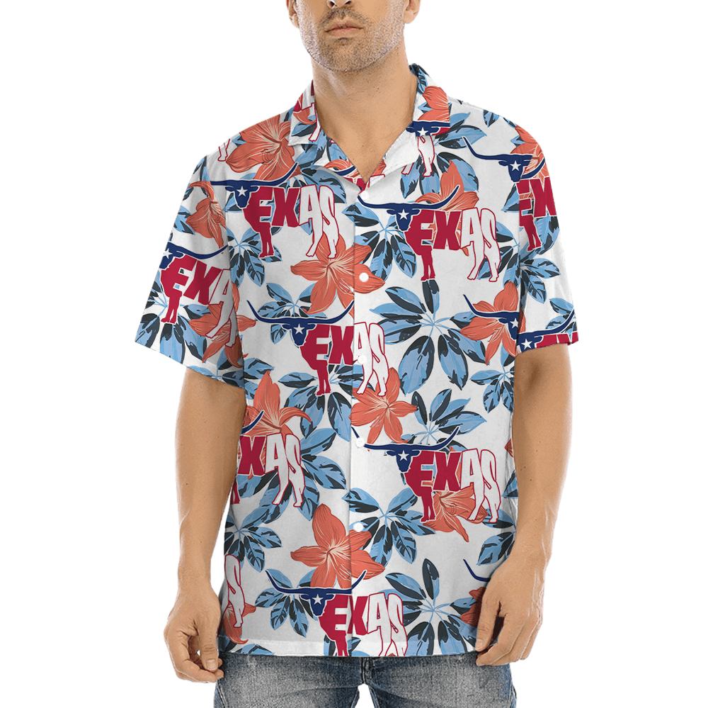 Texas Cow Floral Hawaiian Shirt (7)