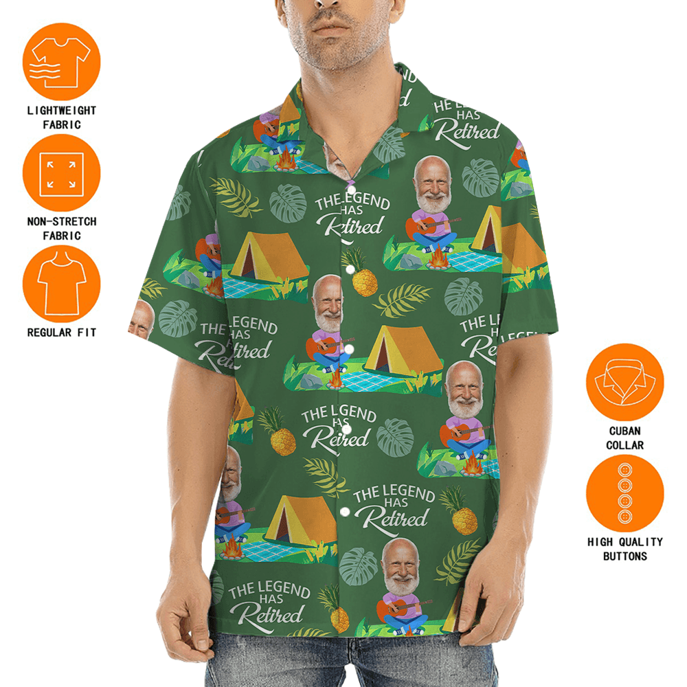 The Legend Has Retired Custom Face Hawaiian Shirt
