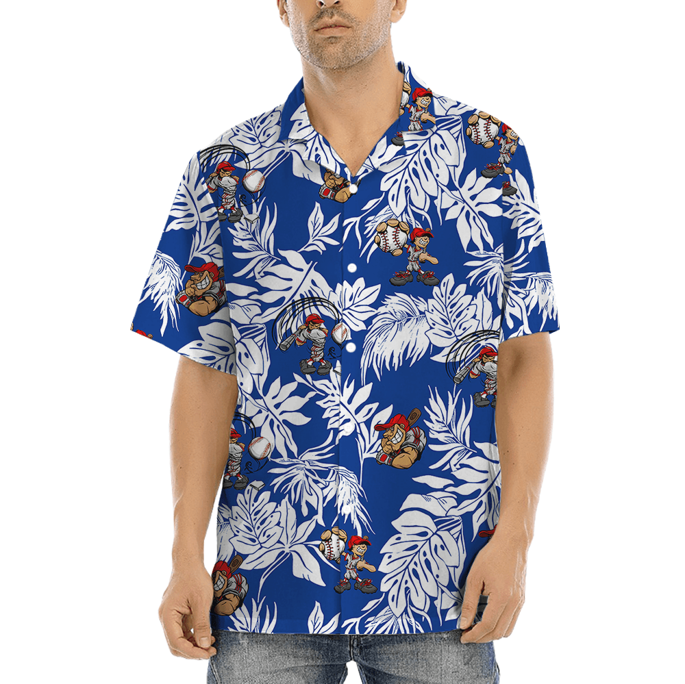 Tropical Baseball Blue Hawaiian Shirt (1)