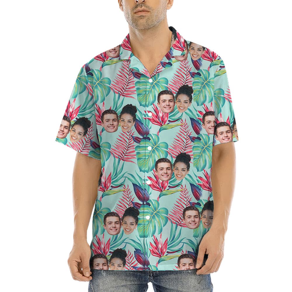 Tropical Bird of Paradise Hawaiian Shirt With 1-5 Faces