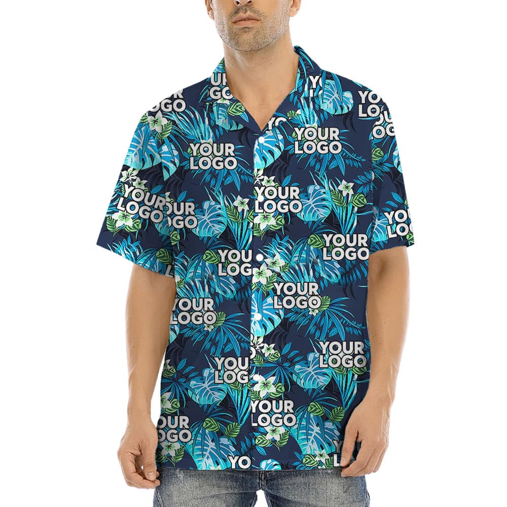 Tropical Blue Custom Hawaiian Shirt With Your Logo
