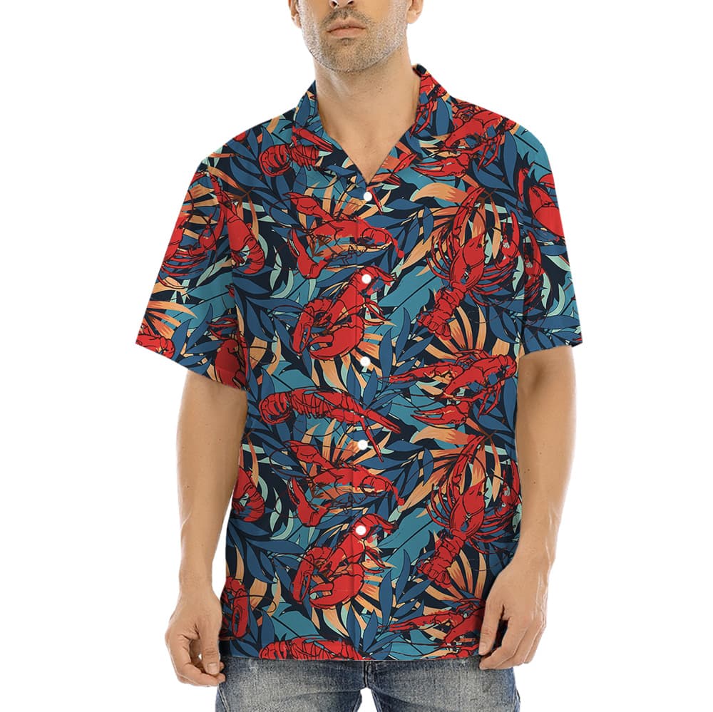 Tropical Lobster Theme Hawaiian Shirt for Men1
