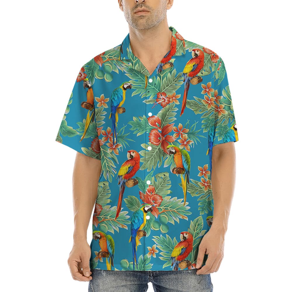 Tropical Parrot Hula Shirt for Men1