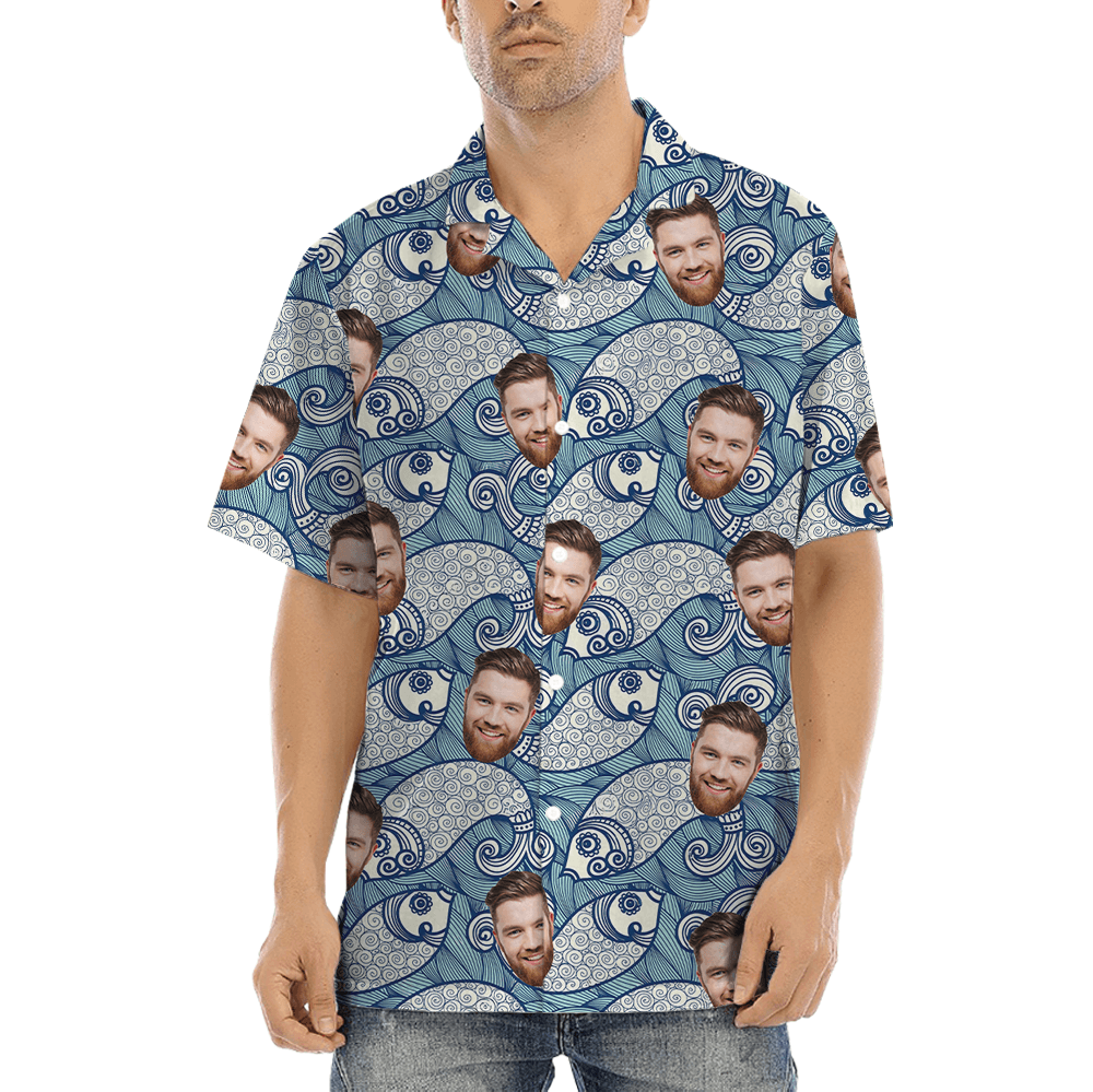 Vintage Fish Hawaiian Shirt With Custom Face (4)