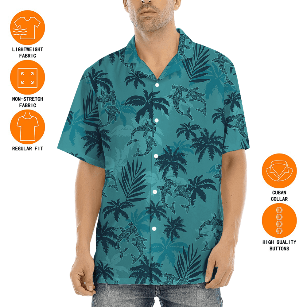 Vintage Hammerhead Shark Tropical Hawaiian Shirt