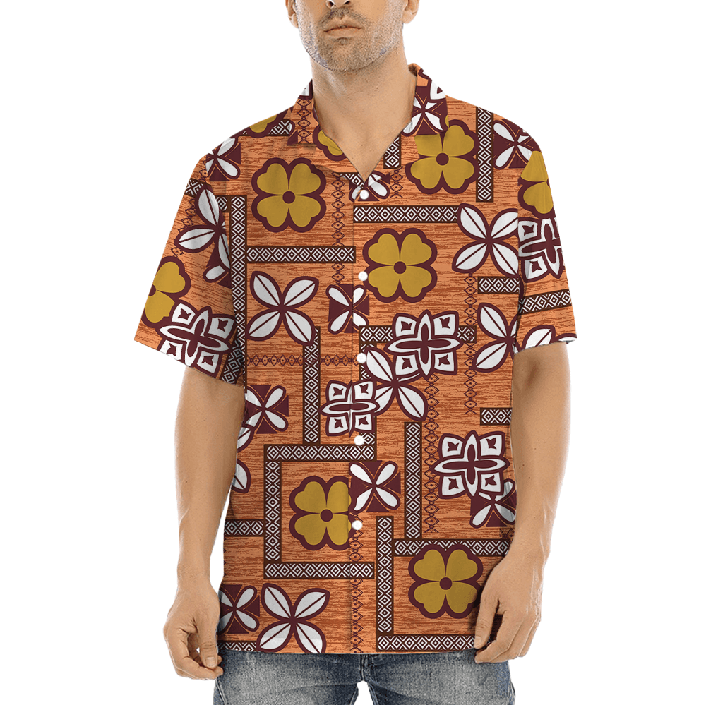 Vintage Hibiscus Tapa Hawaiian Shirt (4)