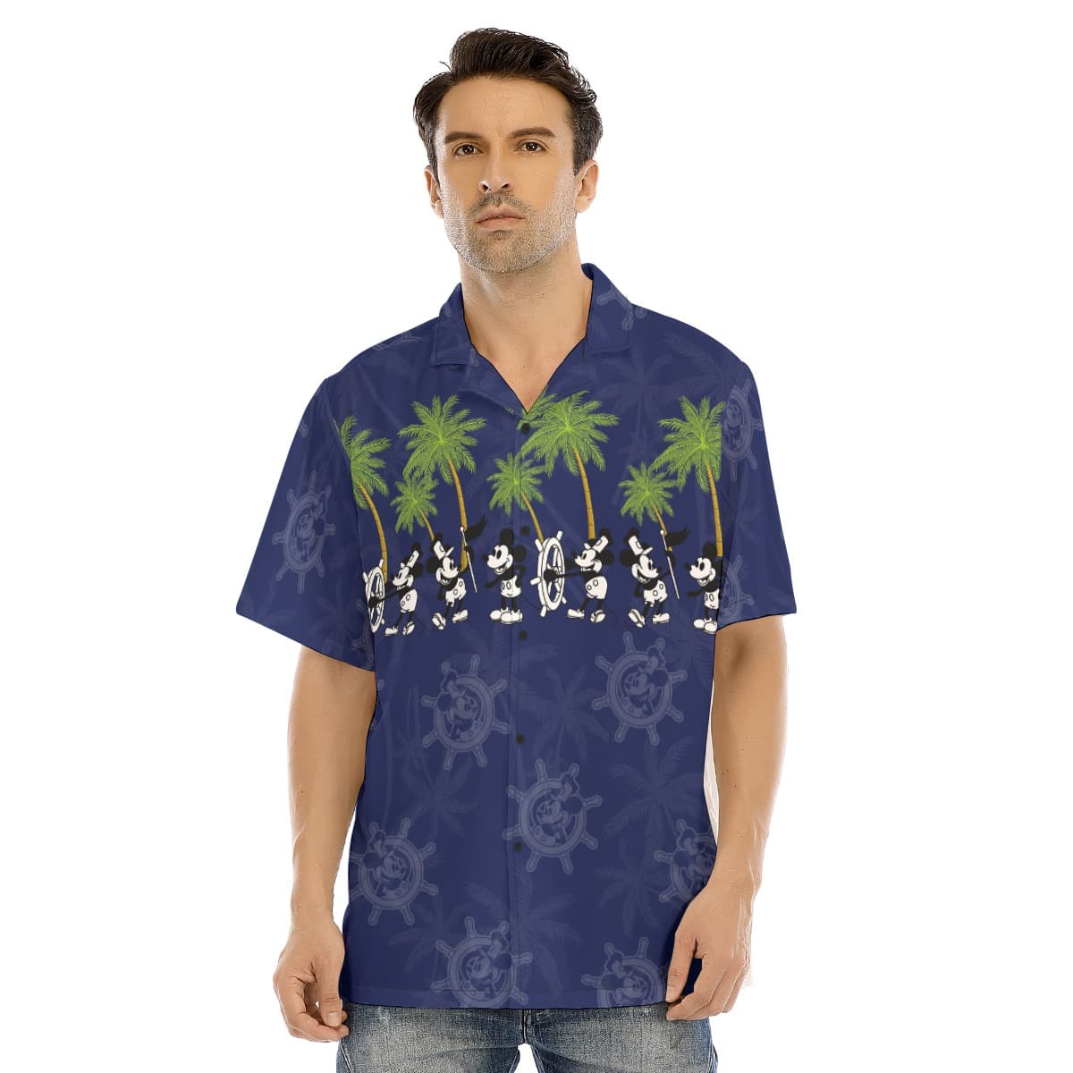 Vintage Mickey Steamboat Willie Men’s Aloha Shirt (2)